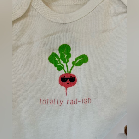 6-9m Rene Rofe Baby Onesies shirt Set of 5 Veggies vegetable garden 100% cotton - Picture 6 of 9